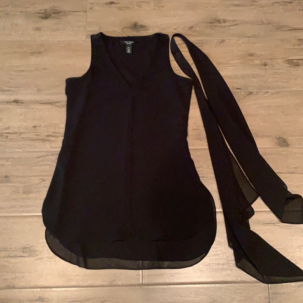 WHBM Sleeveless Black Sheer Top- XSP